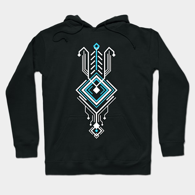 Futuristic Tribal Geometric Sci-fi Tattoo Symbol Hoodie by Teeziner